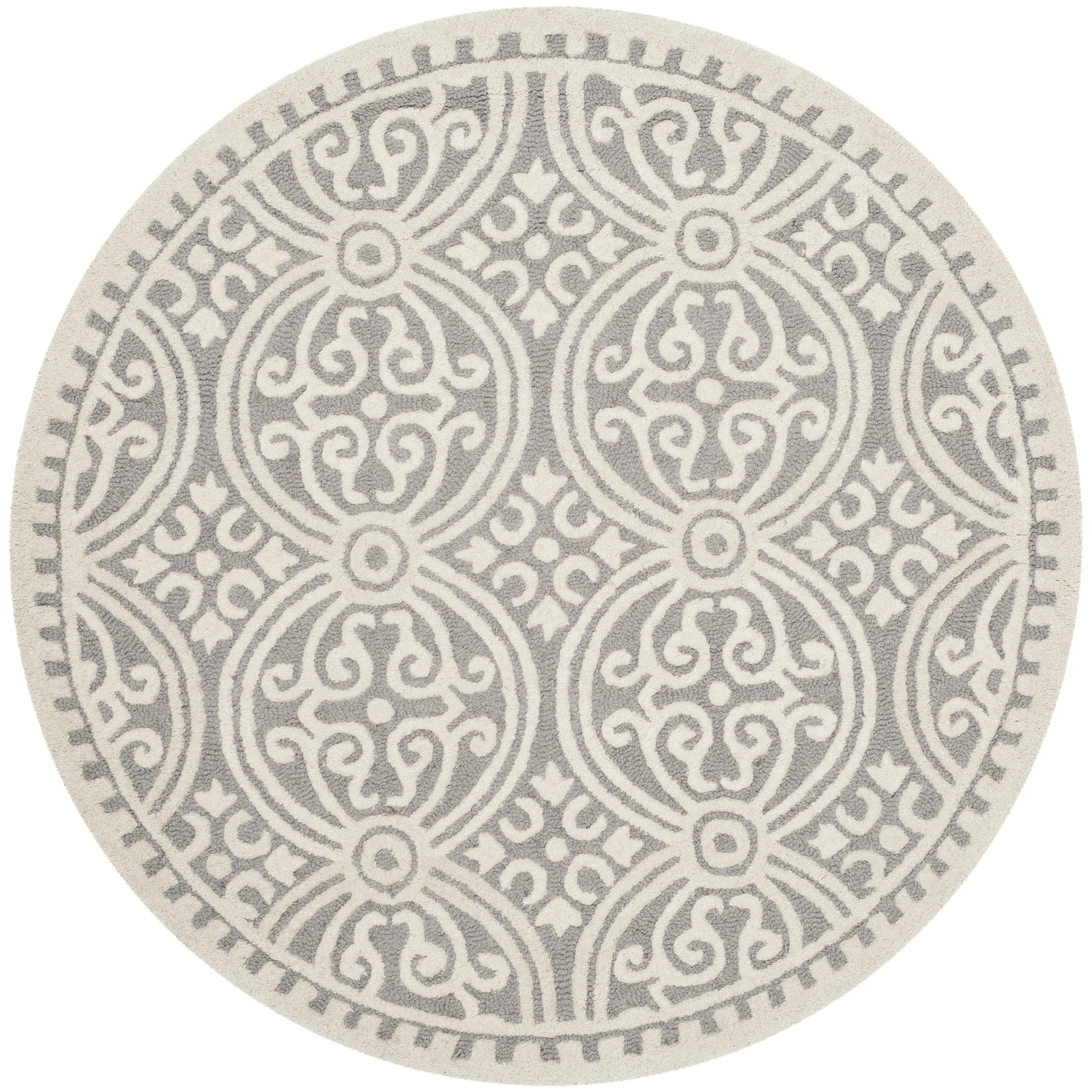 Safavieh Handmade Moroccan Cambridge Silver Wool Rug (8 Round)