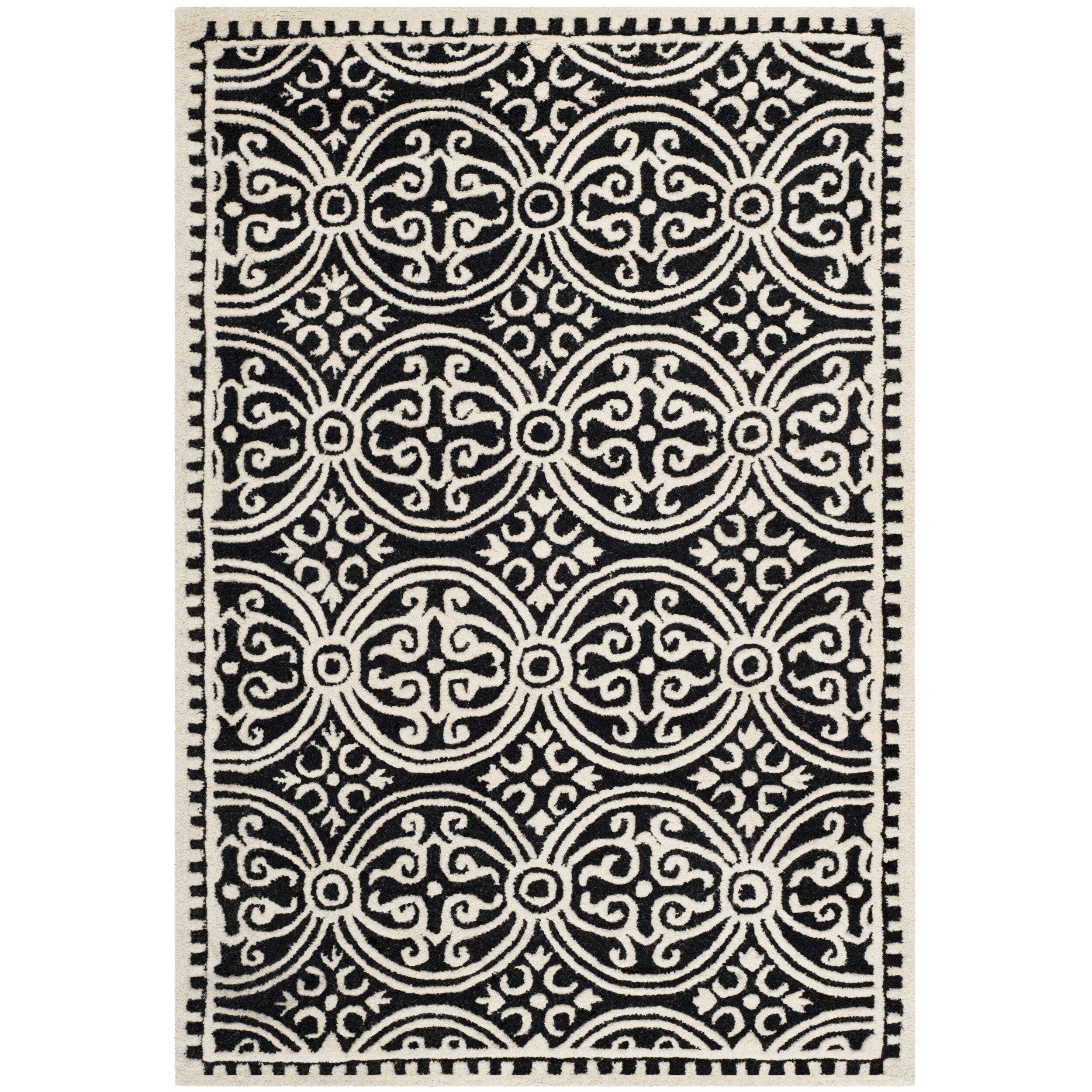 Safavieh Handmade Oriental Moroccan Cambridge Black Wool Rug (3 X 5)
