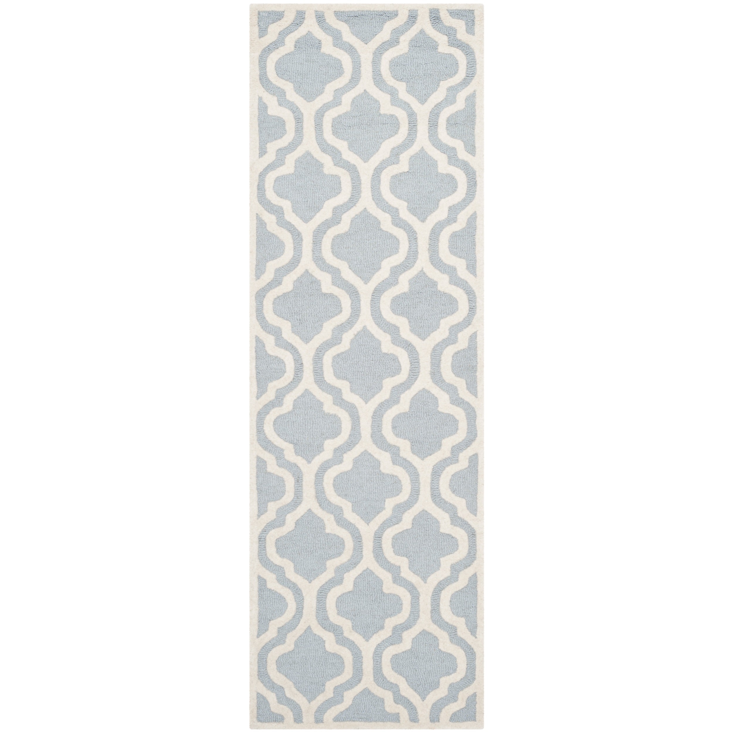 Safavieh Handmade Cambridge Moroccan Light Blue Wool Rug With Cotton Backing (26 X 8)