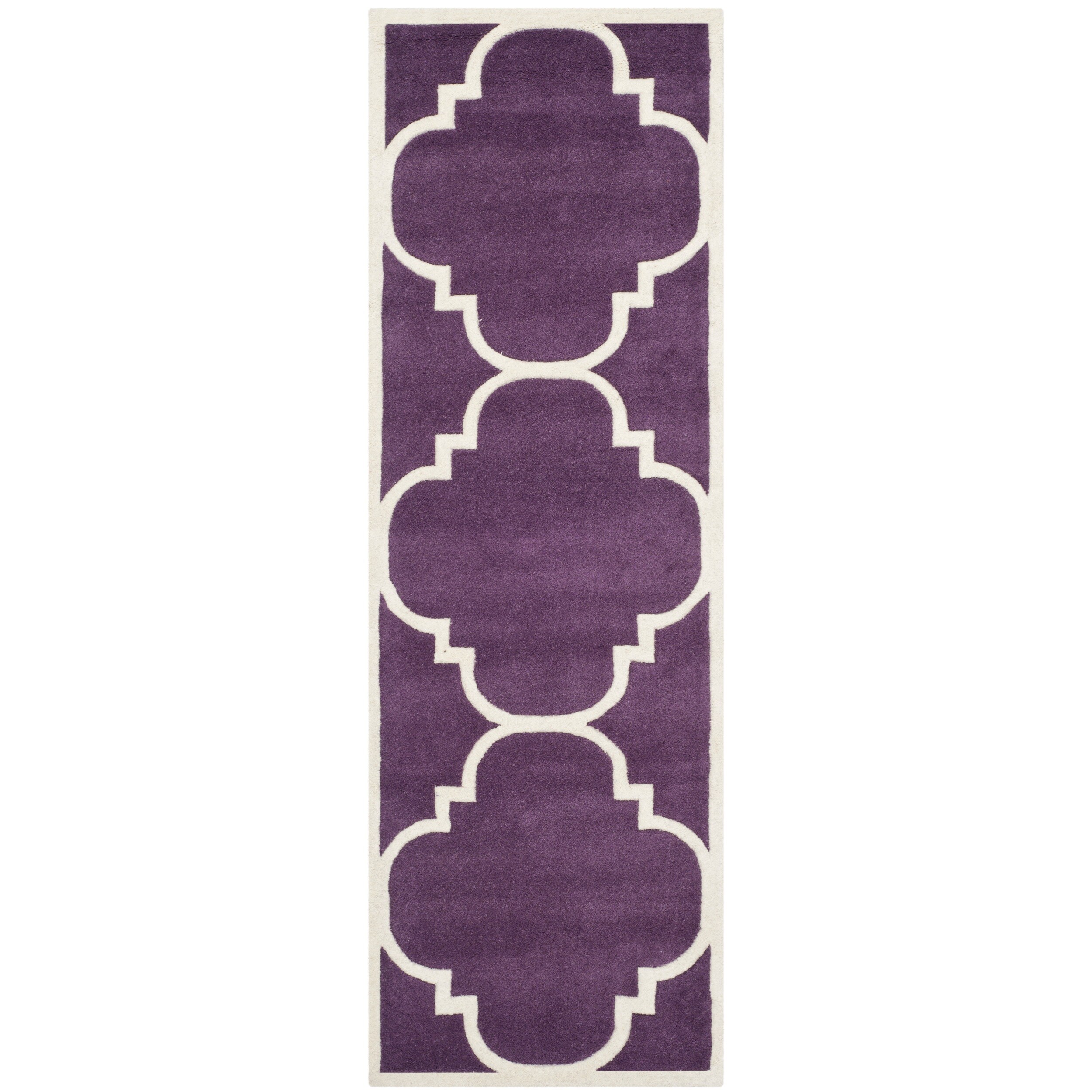 Safavieh Handmade Moroccan Chatham Purple Wool Rug (23 X 9)