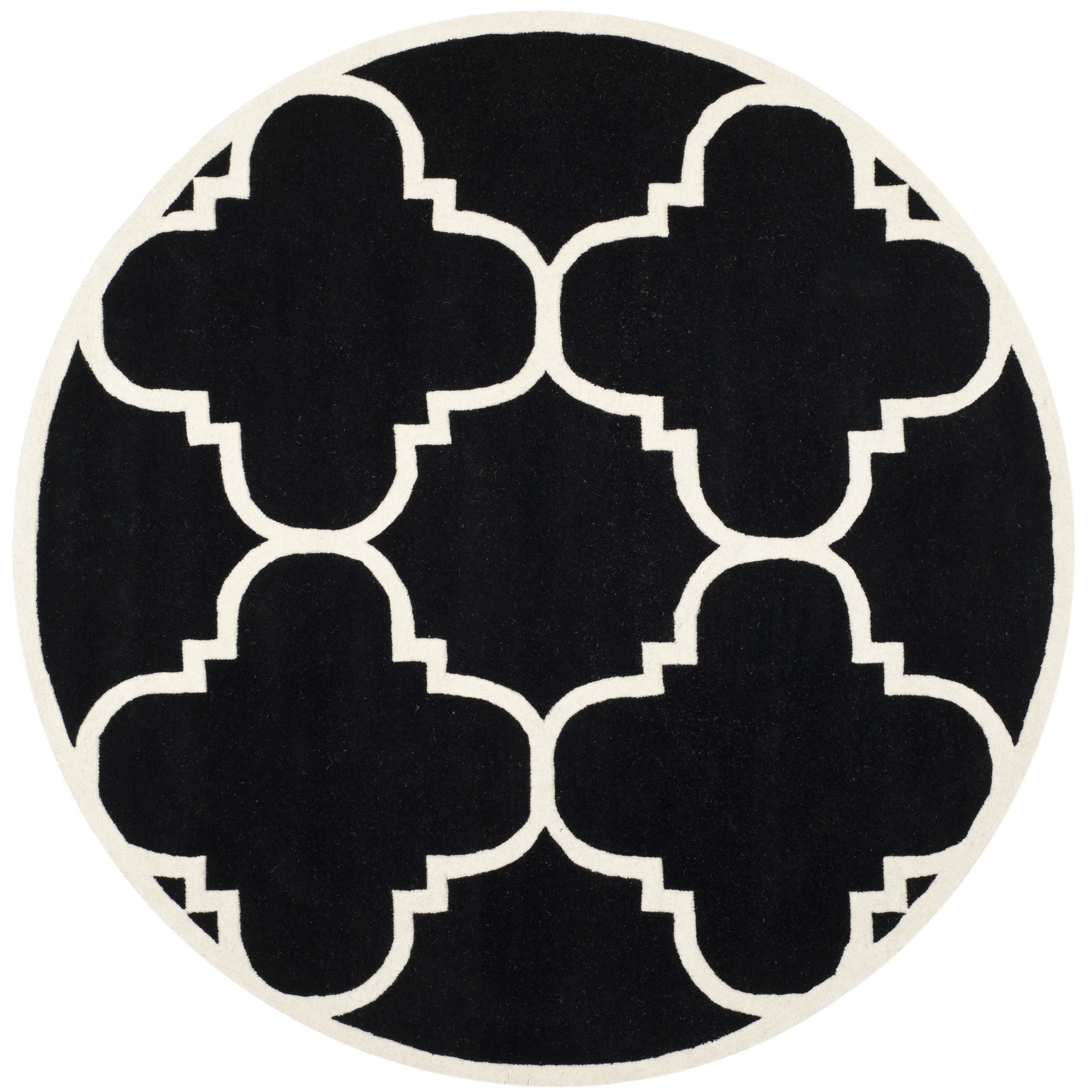 Safavieh Handmade Moroccan Chatham Black Wool Area Rug (7 Round)