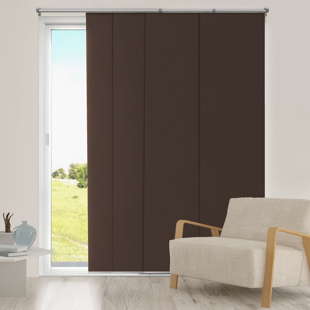 Chicology Adjustable Sliding Panel, Fabric - Thermal, Room Darkening, 80"W X 96"H - Mountain Chocolate - 44 x 96