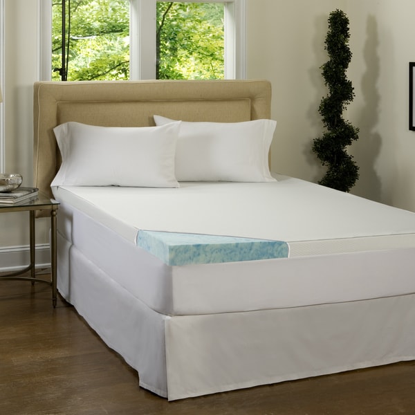 Luxury 1" ThickDouble Memory Foam Mattress Topper with 2 Way Knitted Cover 