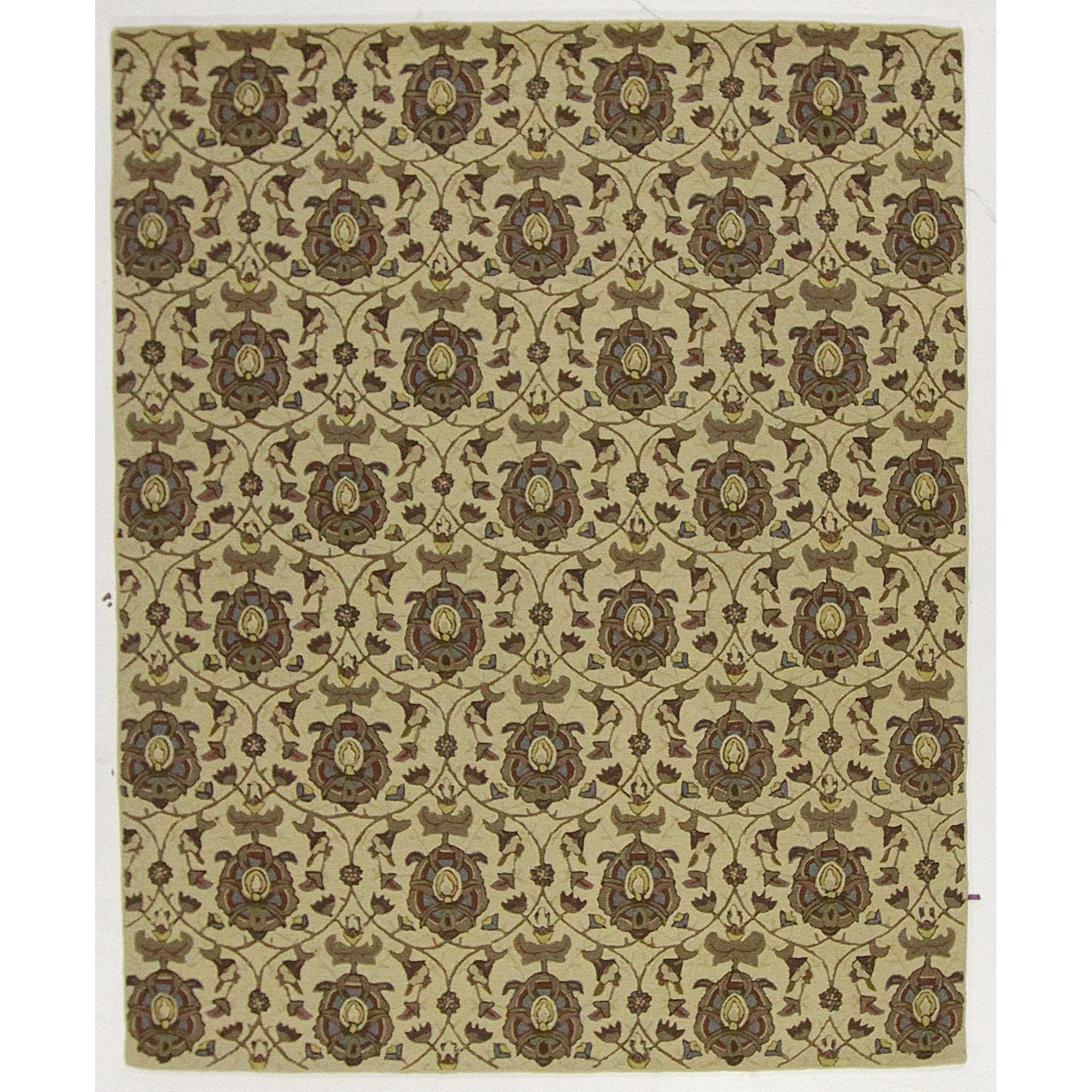 Hand tufted Transitional Ivory/ Multi Wool Rug (5 X 8)