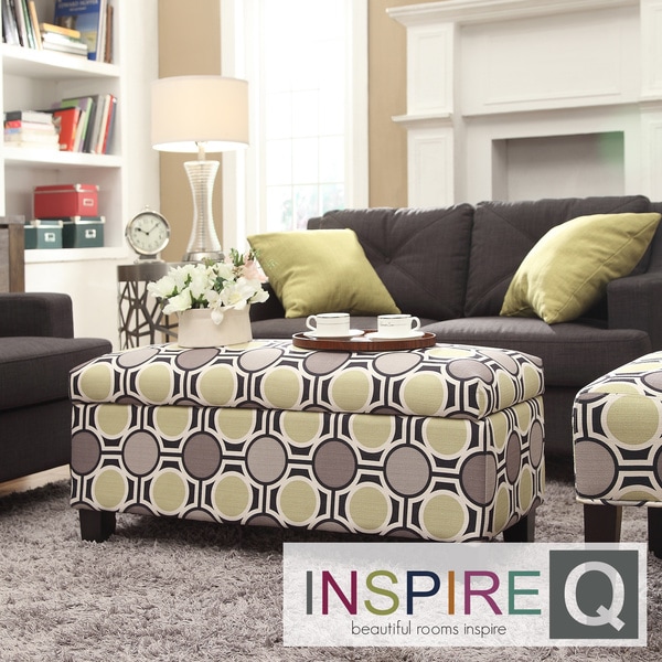 INSPIRE Q Sauganash Mod Circles Lift Top Storage Bench INSPIRE Q Ottomans