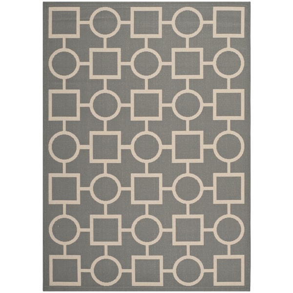 Safavieh Courtyard Anthracite/Beige Indoor/Outdoor Circle Patterned