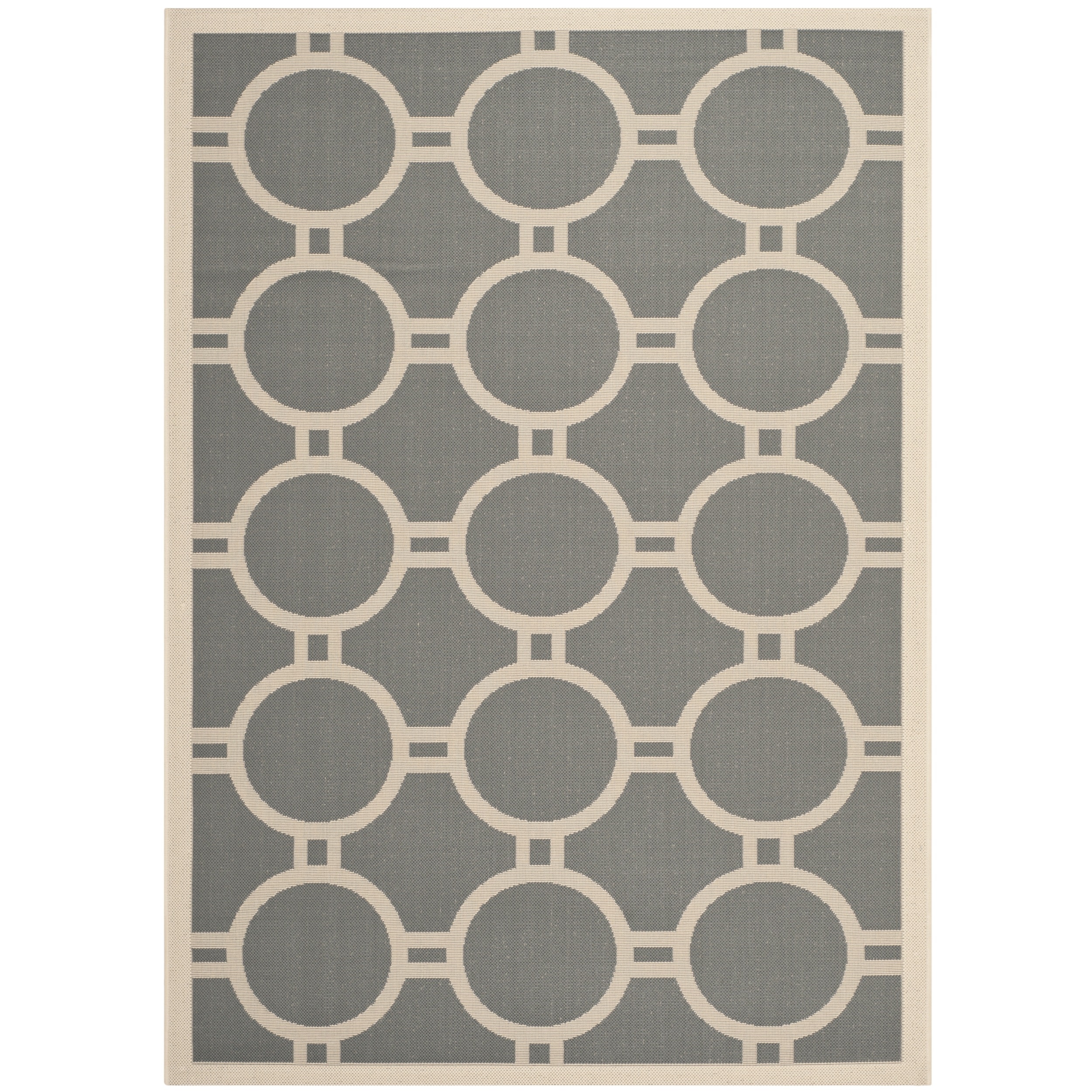 Safavieh Courtyard Anthracite/beige Indoor/outdoor Circle patterned Rug (4 X 57)