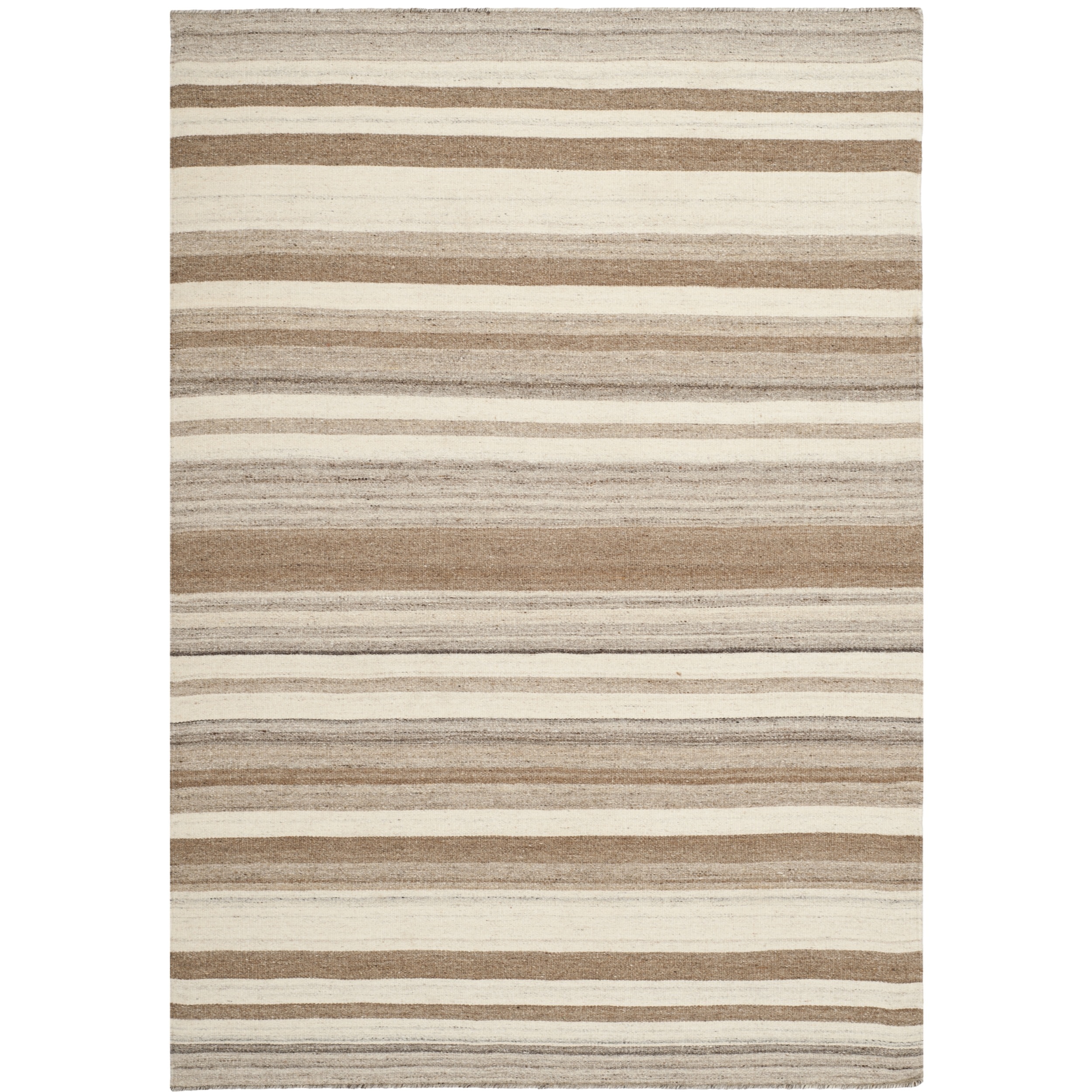 Safavieh Handwoven Moroccan Dhurrie Natural Wool Striped Rug (6 X 9)