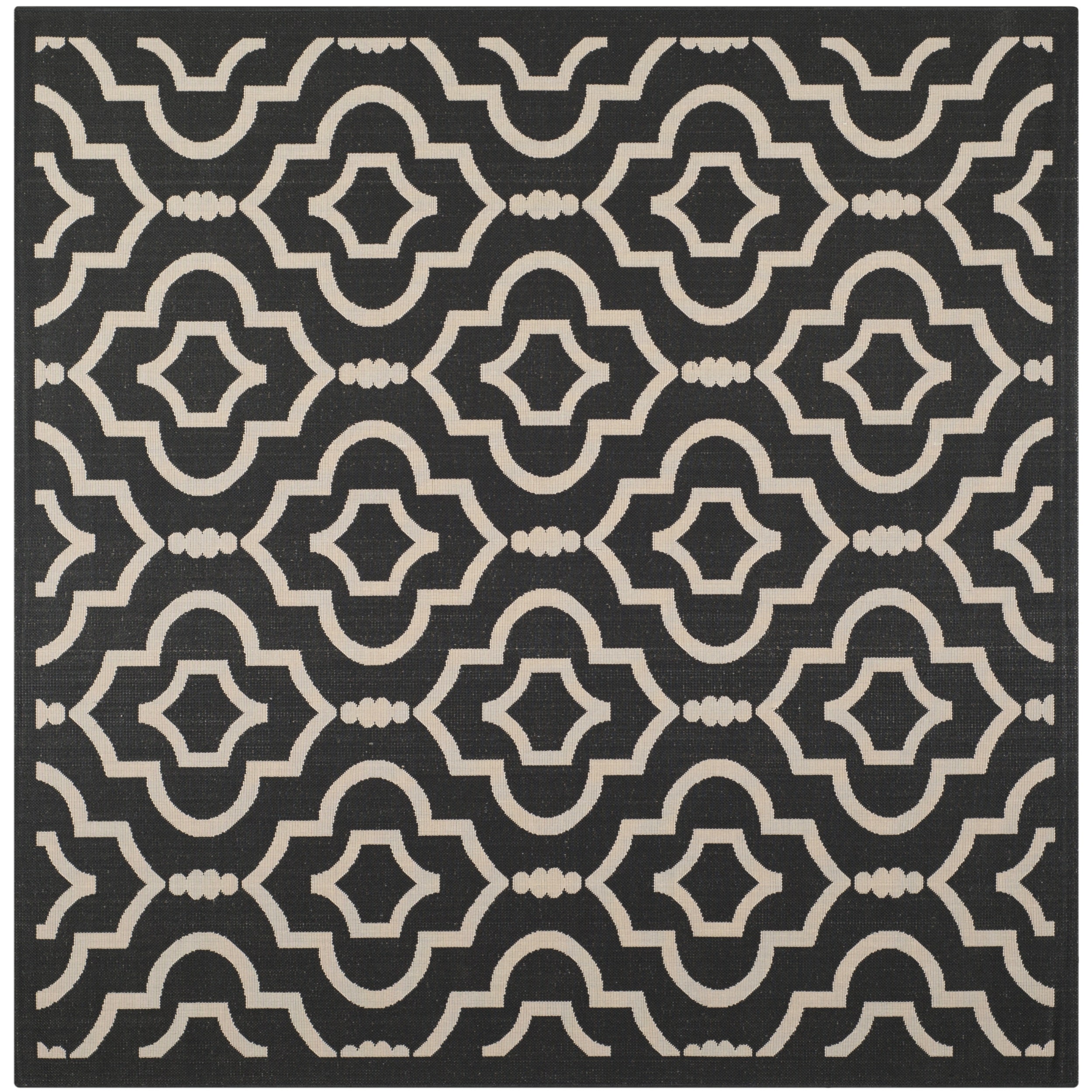 Safavieh Power loomed Indoor/outdoor Courtyard Black/beige Rug (710 Square)