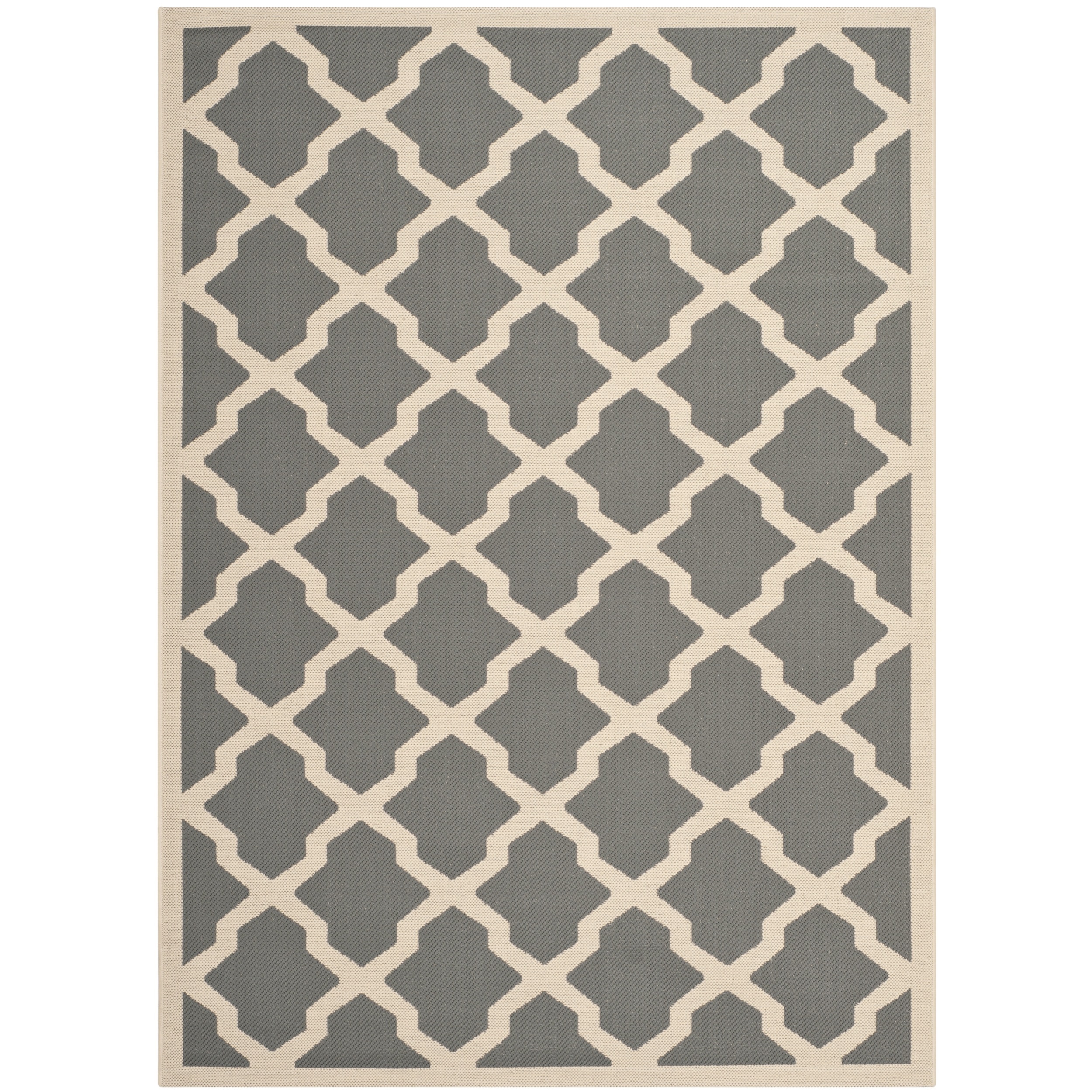 Safavieh Courtyard Anthracite/beige Crisscross Pattern Indoor/outdoor Rug (4 X 57)