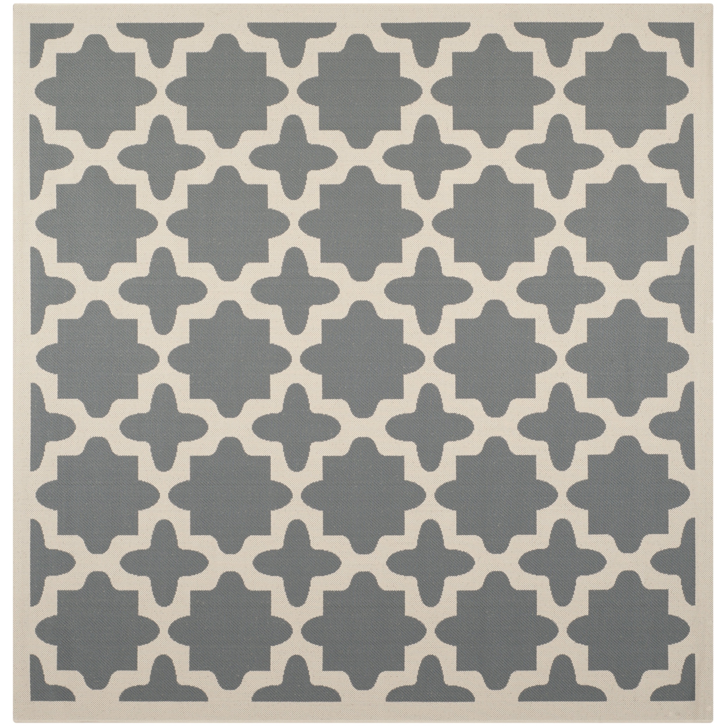 Safavieh Indoor/outdoor Courtyard Anthracite/beige Polypropylene Rug (67 Square)