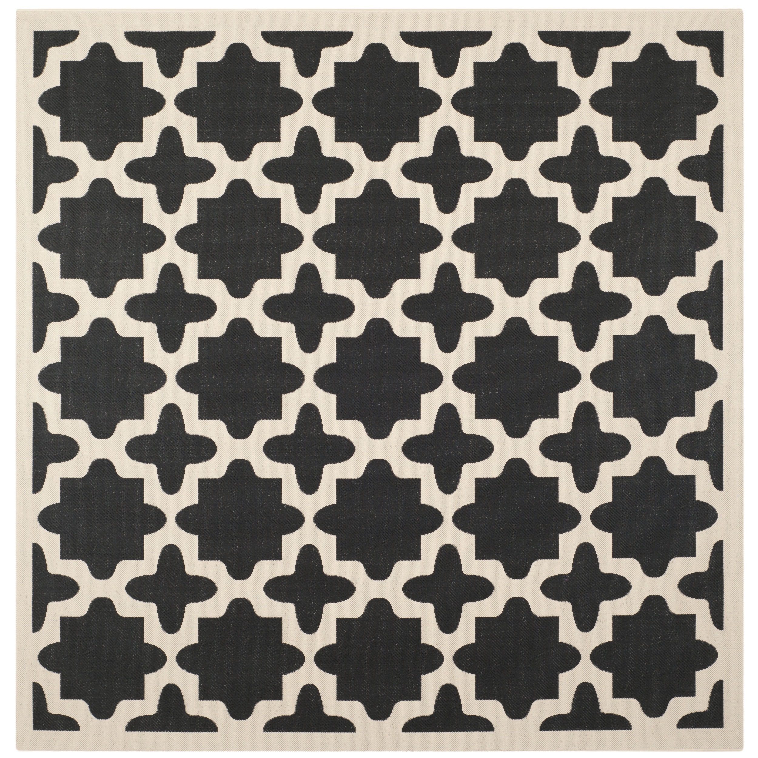 Safavieh Indoor/outdoor Courtyard Black/beige Area Rug (710 Square)