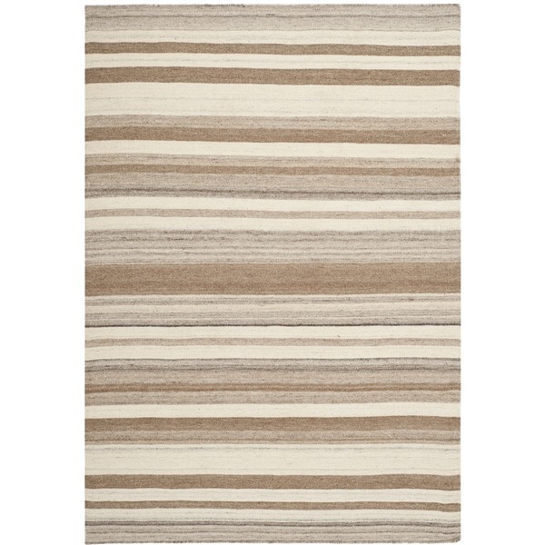 Safavieh Hand-woven Moroccan Reversible Dhurrie Natural Wool Rug (9' x 12')
