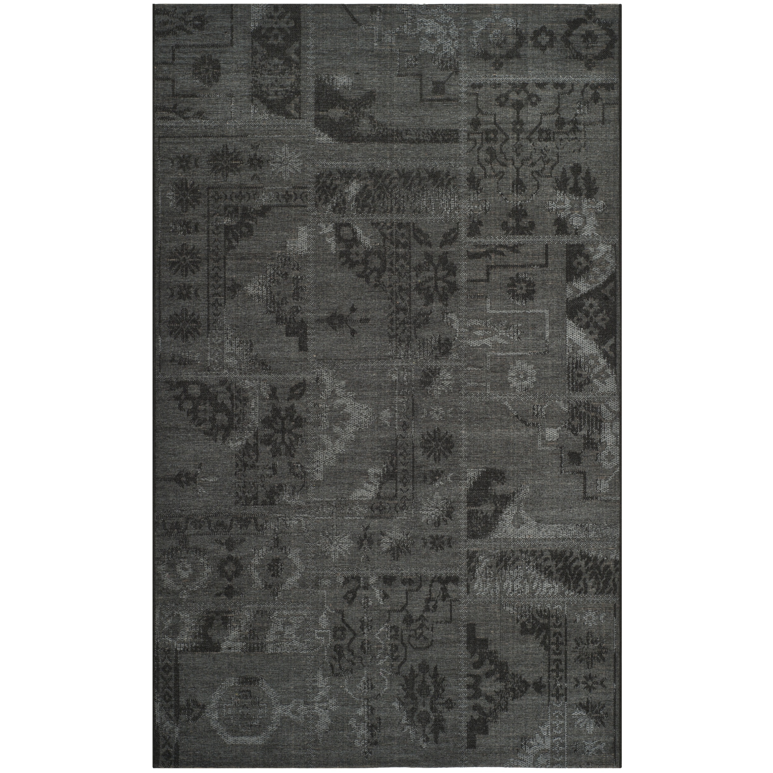 Safavieh Palazzo Black/grey Oriental Over dyed Chenille Rug (4 X 6)