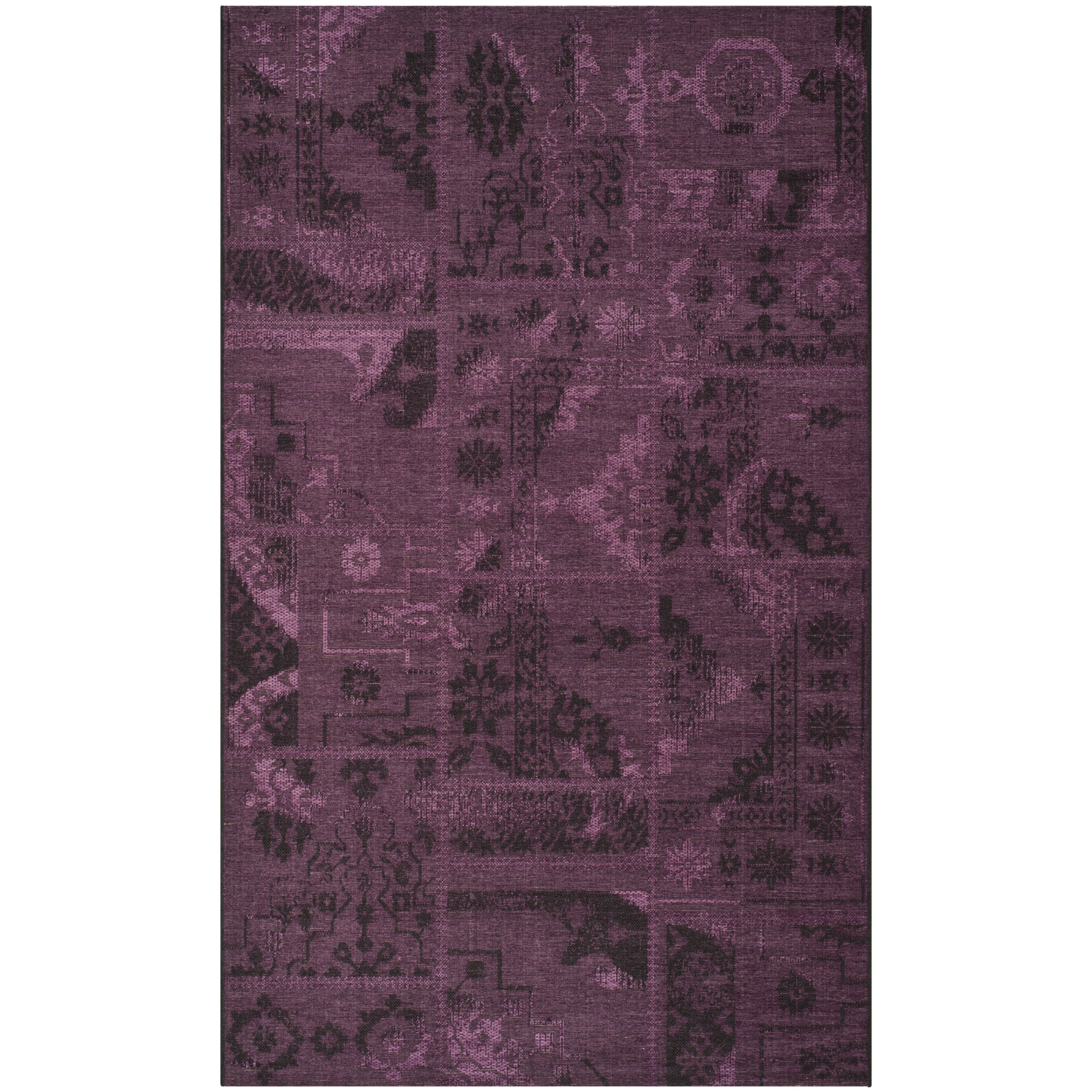 Safavieh Palazzo Black/purple Over dyed Chenille Indoor Rug (4 X 6)