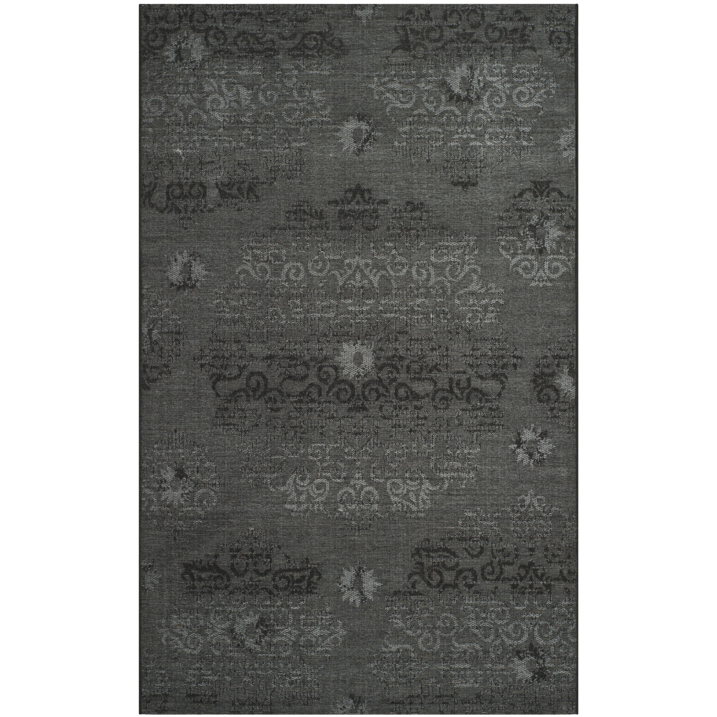 Safavieh Palazzo Black/gray Over dyed Chenille Area Rug (5 X 8)