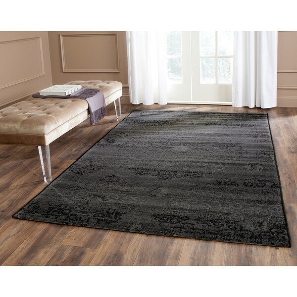 Safavieh Palazzo Black/ Grey Medallion Chenille Area Rug - 8' X 11'