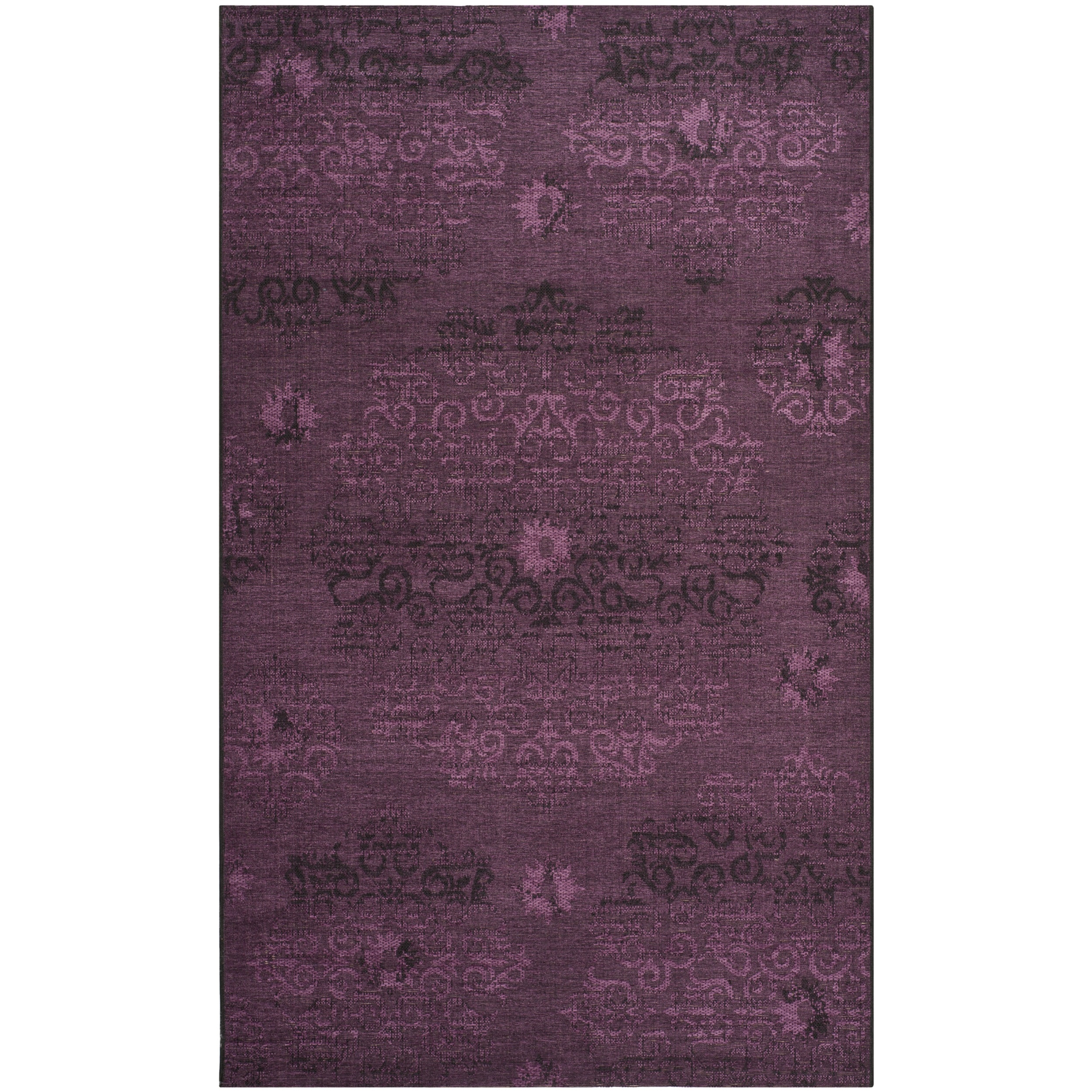 Safavieh Palazzo Transitional Black/purple Overdyed Chenille Rug (5 X 8)