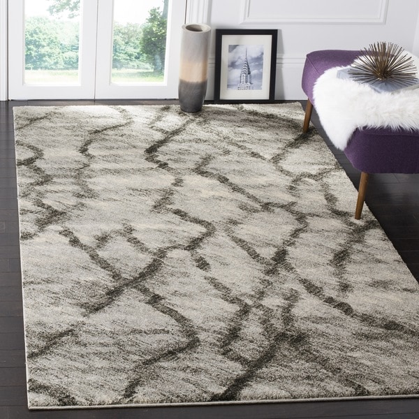 Safavieh Retro Modern Abstract Light Grey/ Black Distressed Rug (8' x 10')