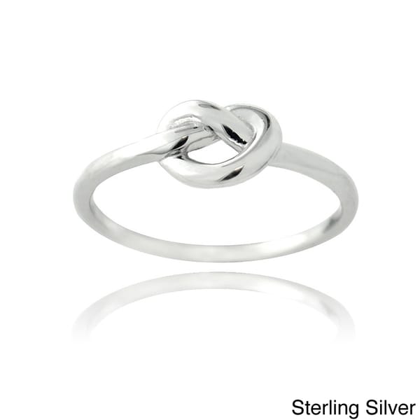 Shop Mondevio Silver Polished Love Knot Ring - On Sale - Free Shipping 