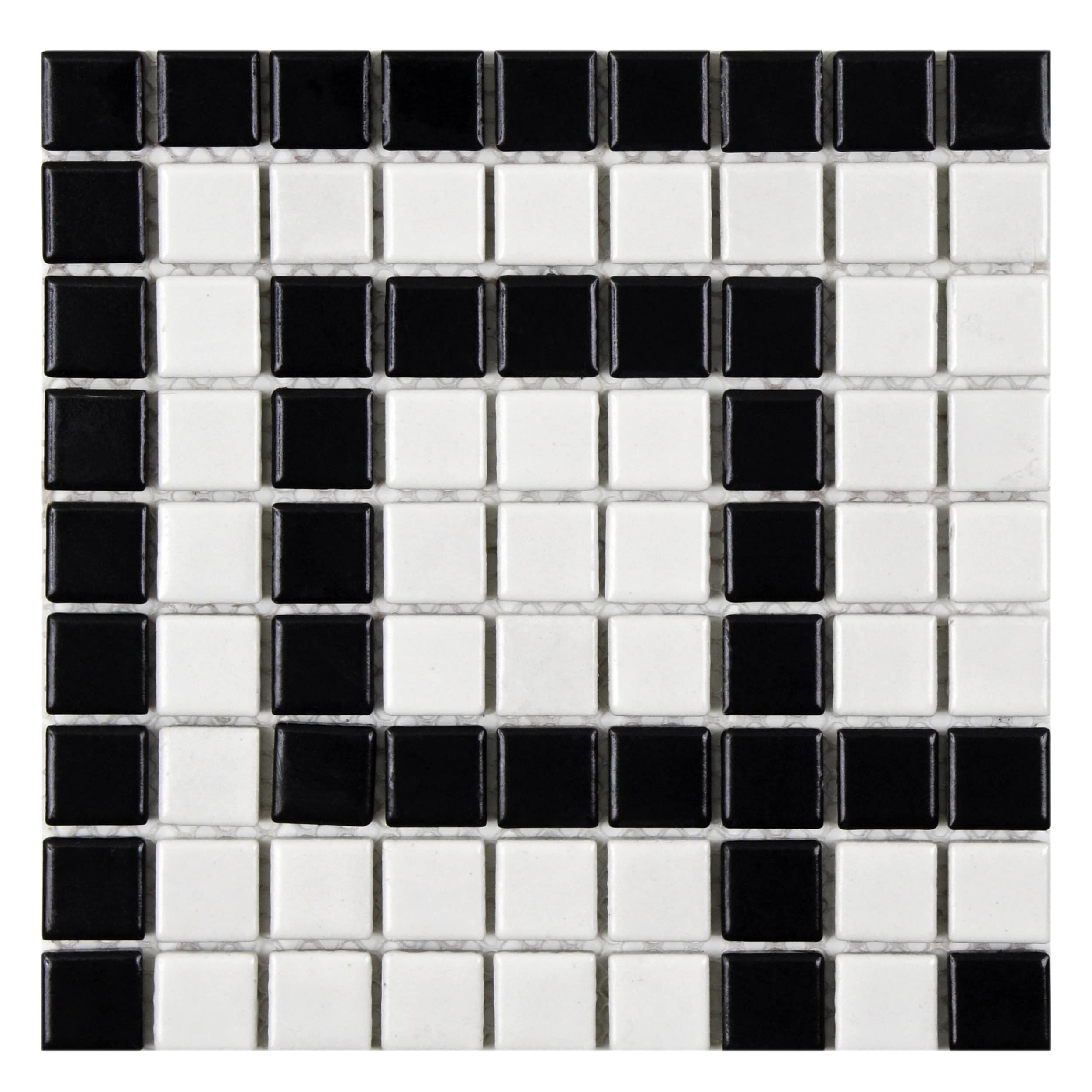 Shop Somertile 8x8 Inch Victorian Greek Key Matte White And Black