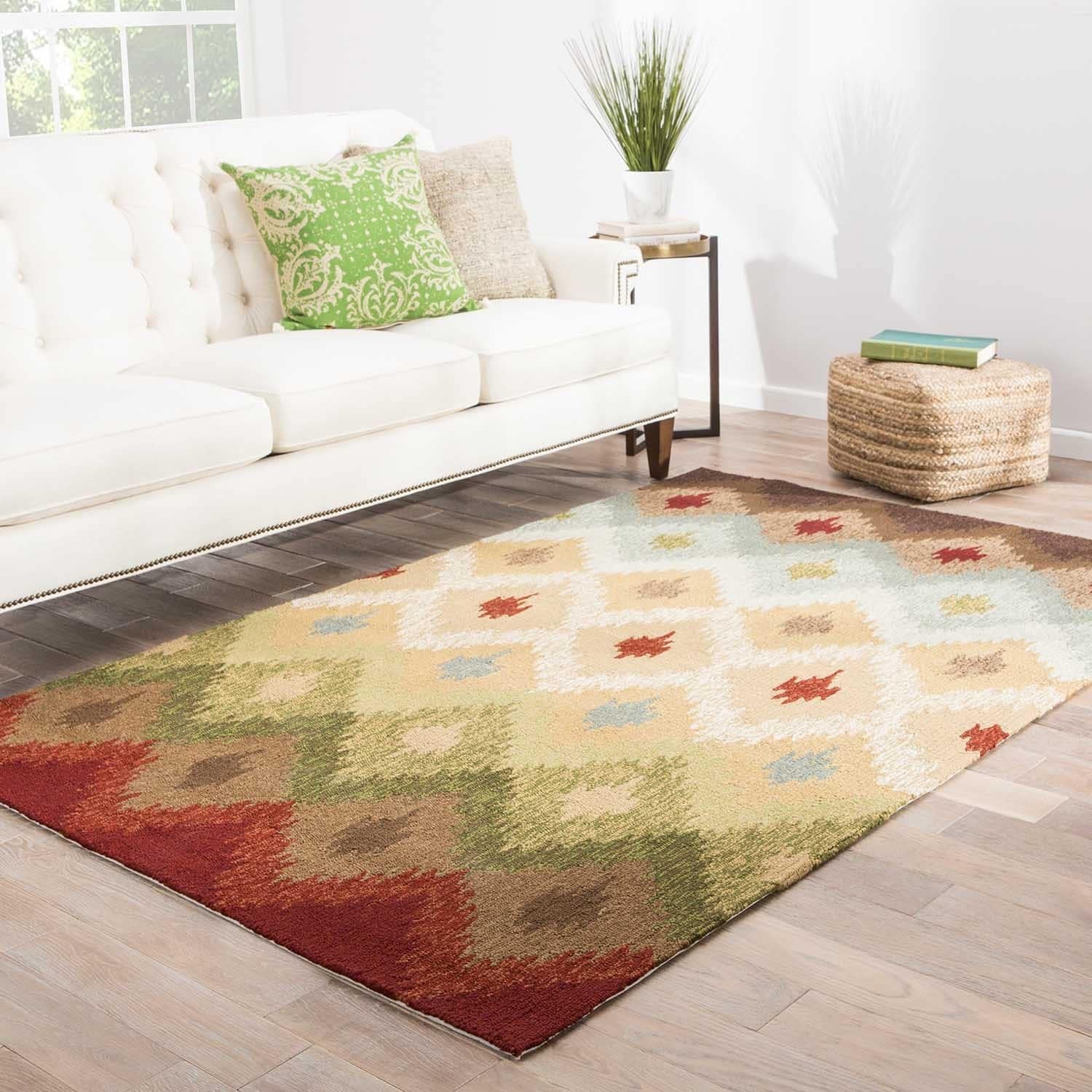 Hand hooked Indoor/ Outdoor Abstract Pattern Multi colored Rug (9 X 12)