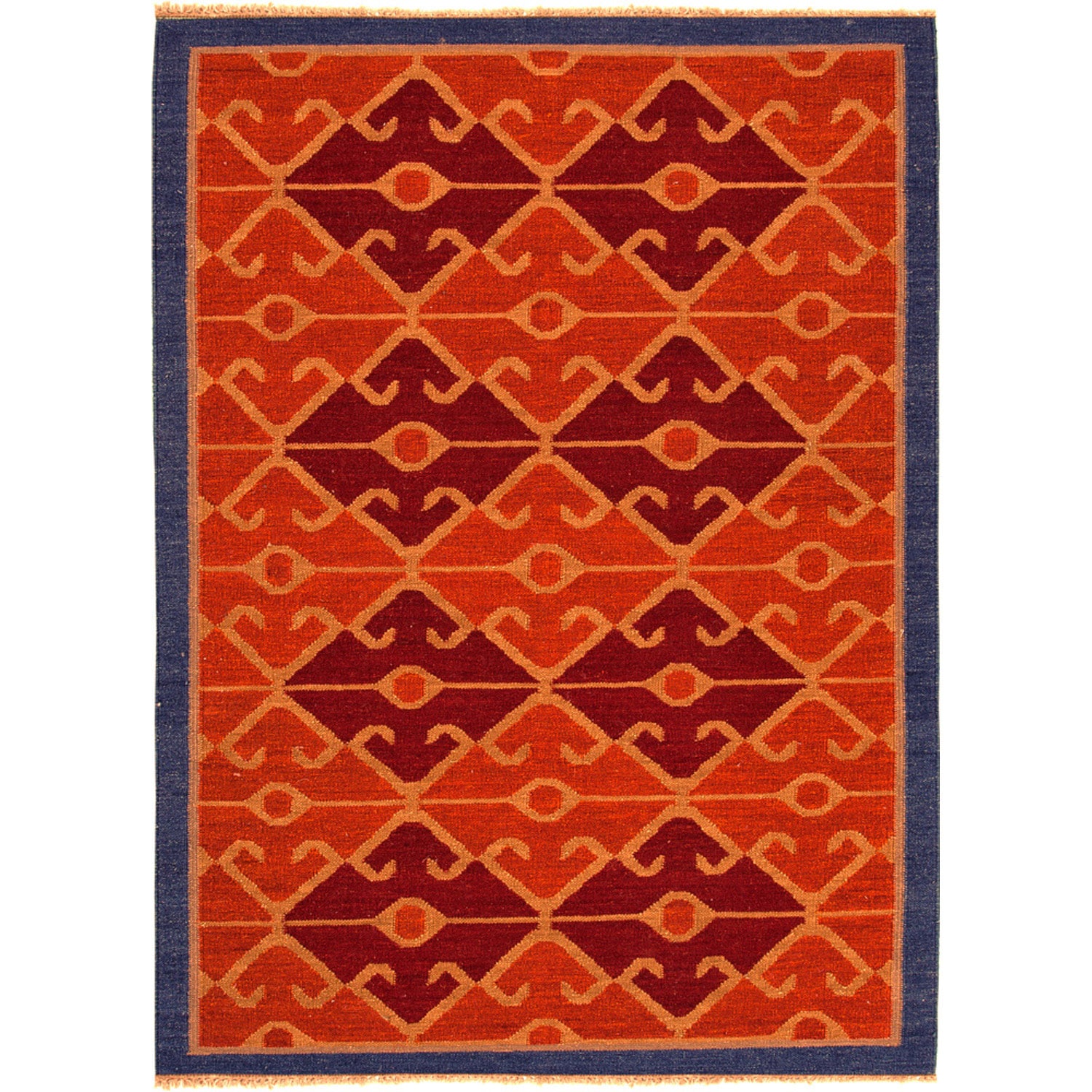 Handmade Flatweave Tribal Pattern Multi colored Wool Rug (5 X 8)