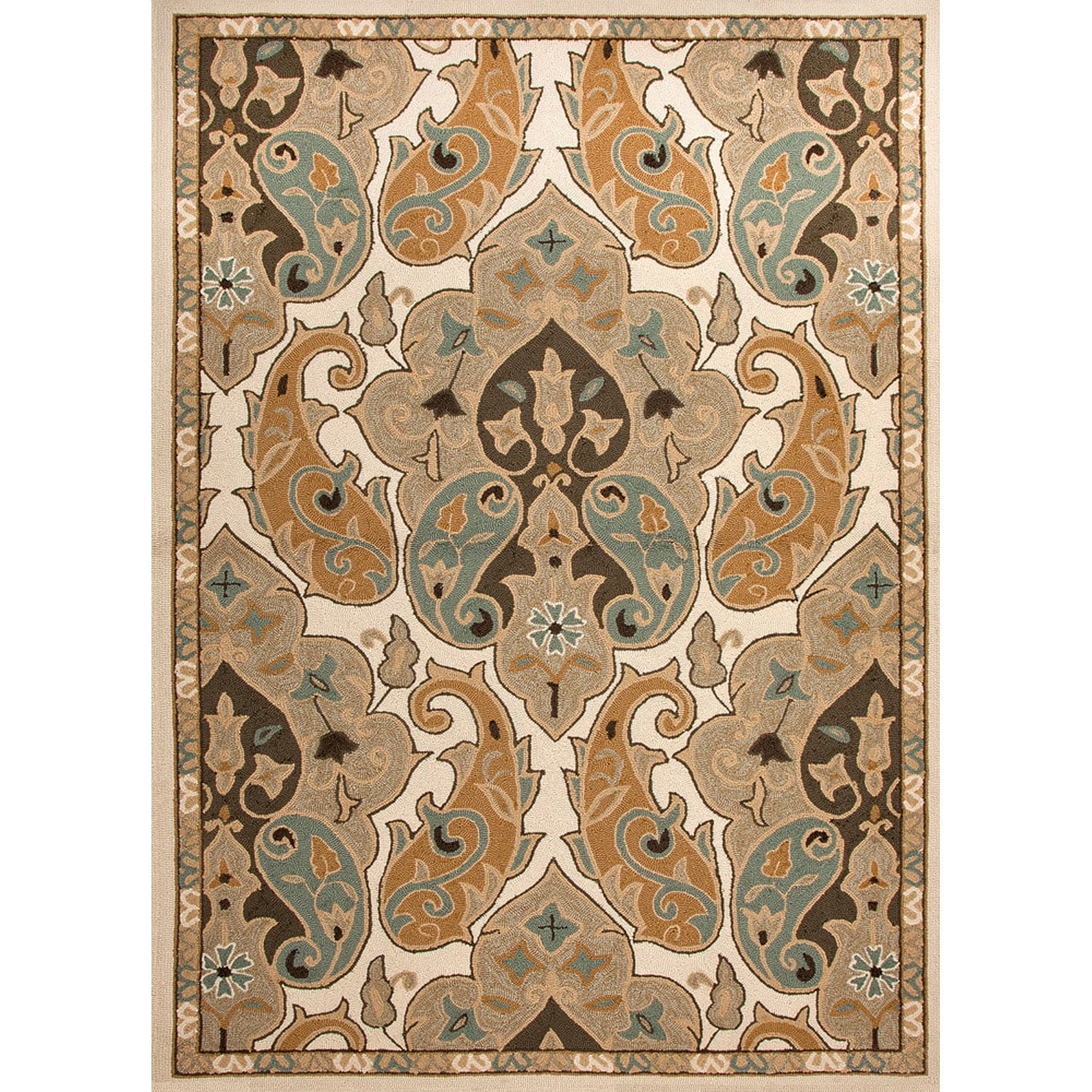 Hand hooked Indoor/ Outdoor Abstract Pattern Brown Rug (2 X 3)