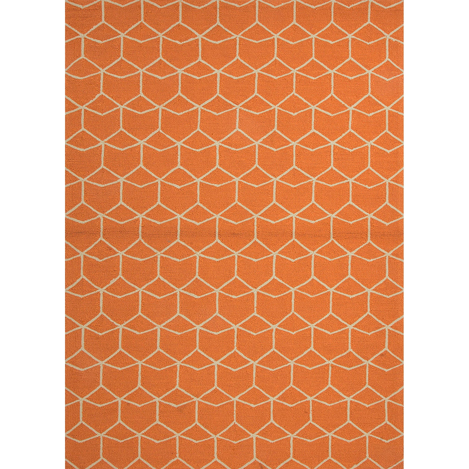 Hand hooked Indoor/ Outdoor Abstract Red/ Orange Rug (9 X 12)