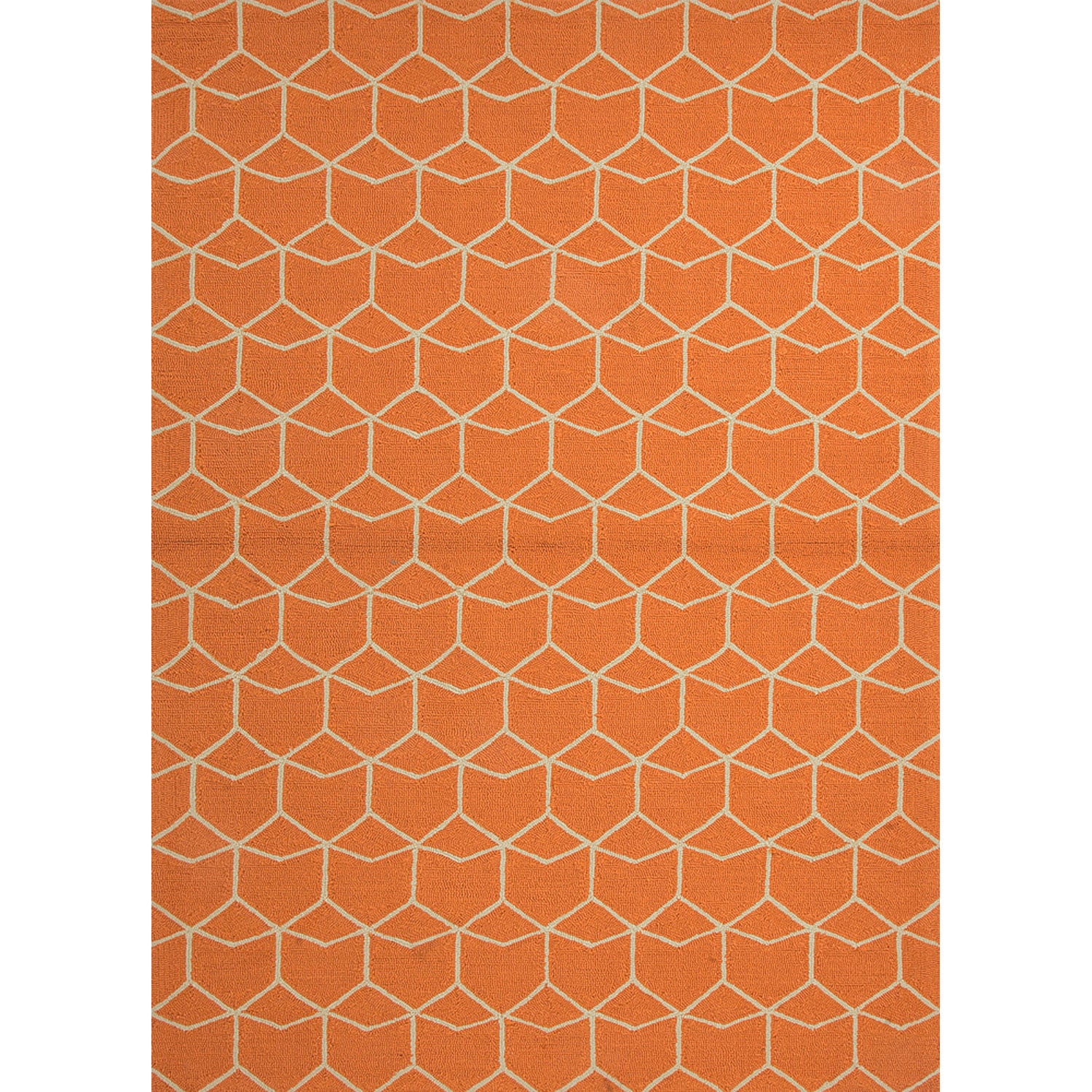 Hand hooked Indoor/outdoor Abstract Red/orange Area Rug (36 X 56)