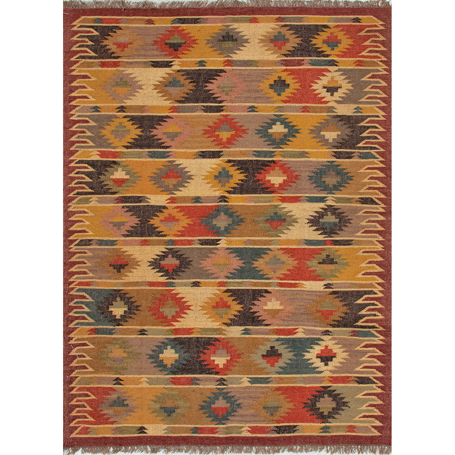 Handmade Flatweave Tribal Pattern Multi colored Area Rug (2 X 3)