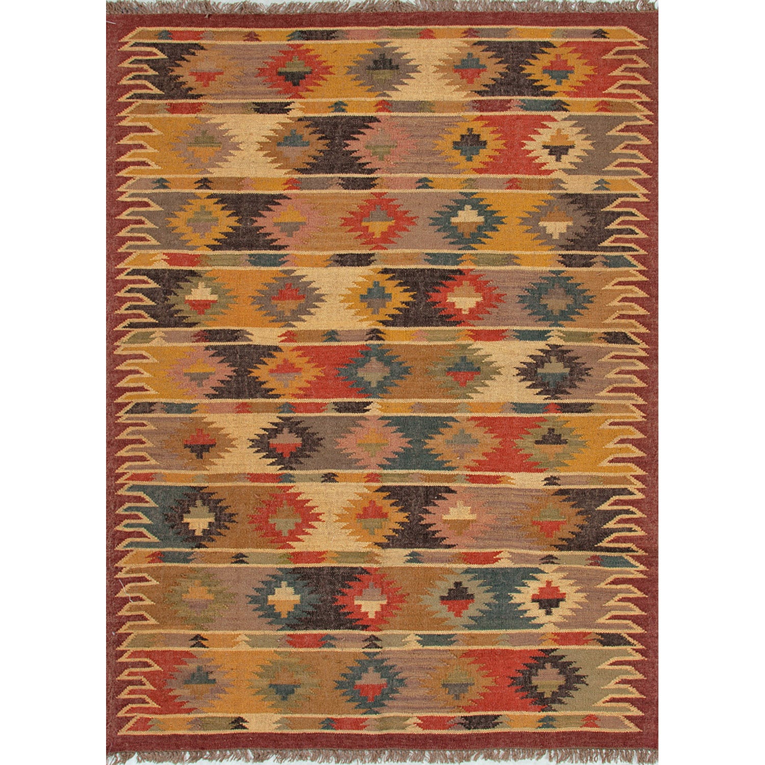 Handmade Flatweave Tribal Pattern Multi colored Rug (5 X 8)