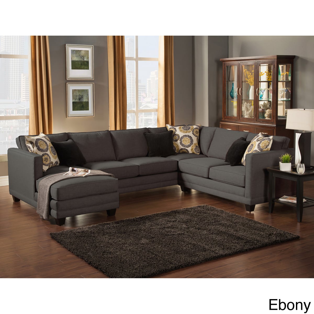 Furniture Of America Zeal Lavish Contemporary 3 piece Fabric Upholstered Sectional