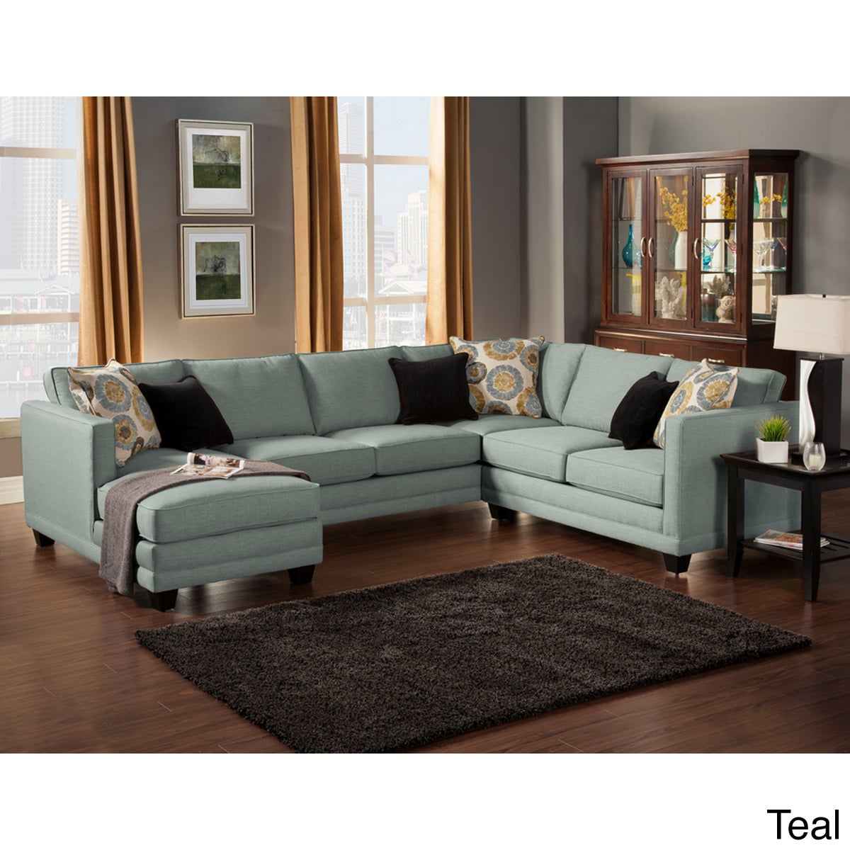 Furniture Of America Zeal Lavish Contemporary 3 piece Fabric Upholstered Sectional