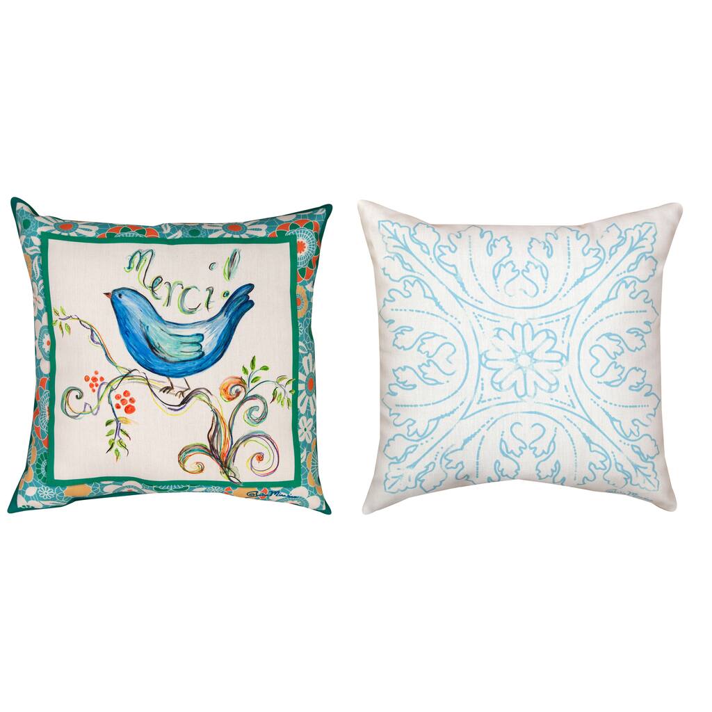 Manual Woodworkers Minasian Merci indoor/outdoor Bird 18-inch Pillow Set (Set of 2)