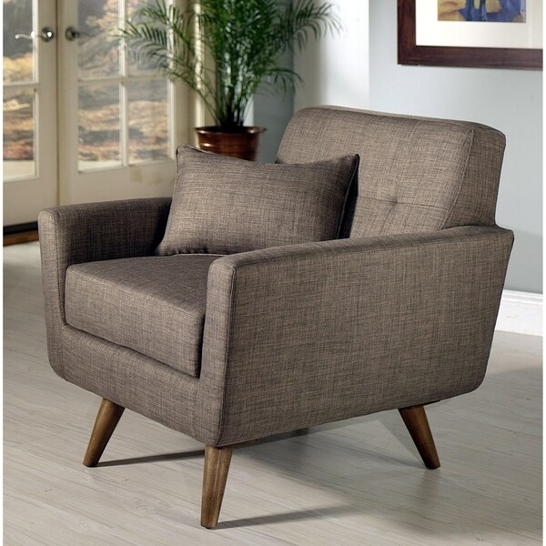 Shop Abbyson Bradley Khaki Mid-Century Fabric Armchair - On Sale - Free ...