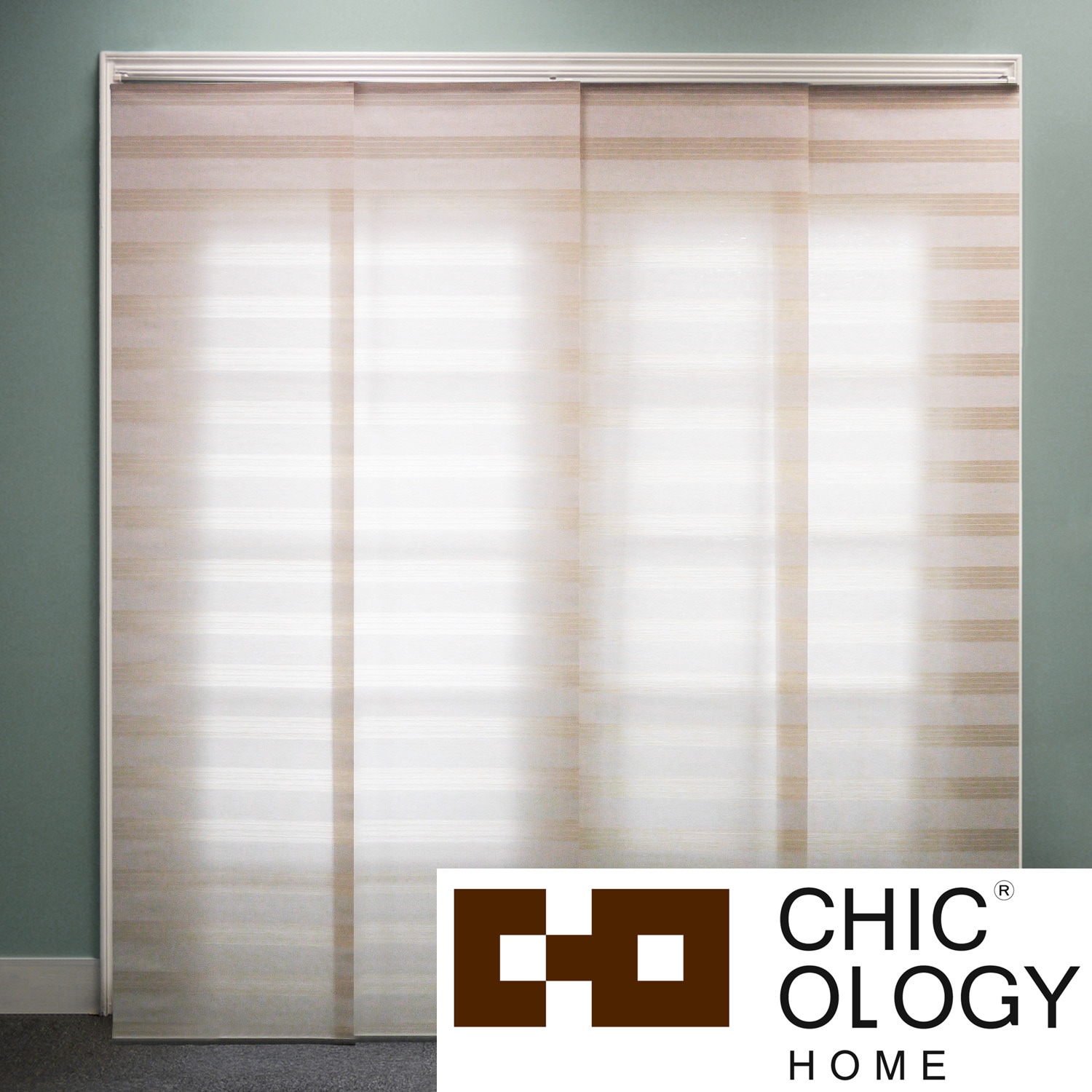 Chicology Basket Natural Beige Double Rail Sliding Window Panels