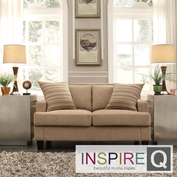 INSPIRE Q Park West Tan Chenille Loveseat INSPIRE Q Sofas & Loveseats