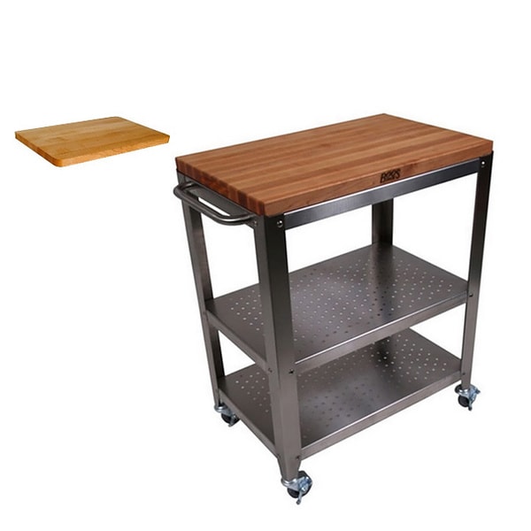 John Boos CU CULART30 Cucina Culinarte Kitchen Cart with Bonus 18x12 Cutting Board Kitchen Carts