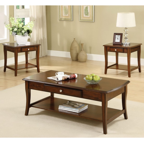 Shop Furniture of America Nashey 3-piece Casual Dark Oak ...