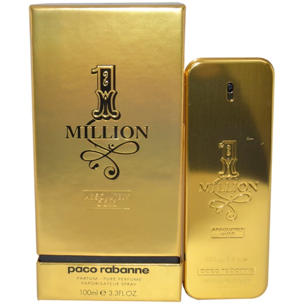 Paco Rabanne 1 Million Absolutely Gold Men's 3.3-ounce Pure Perfume ...