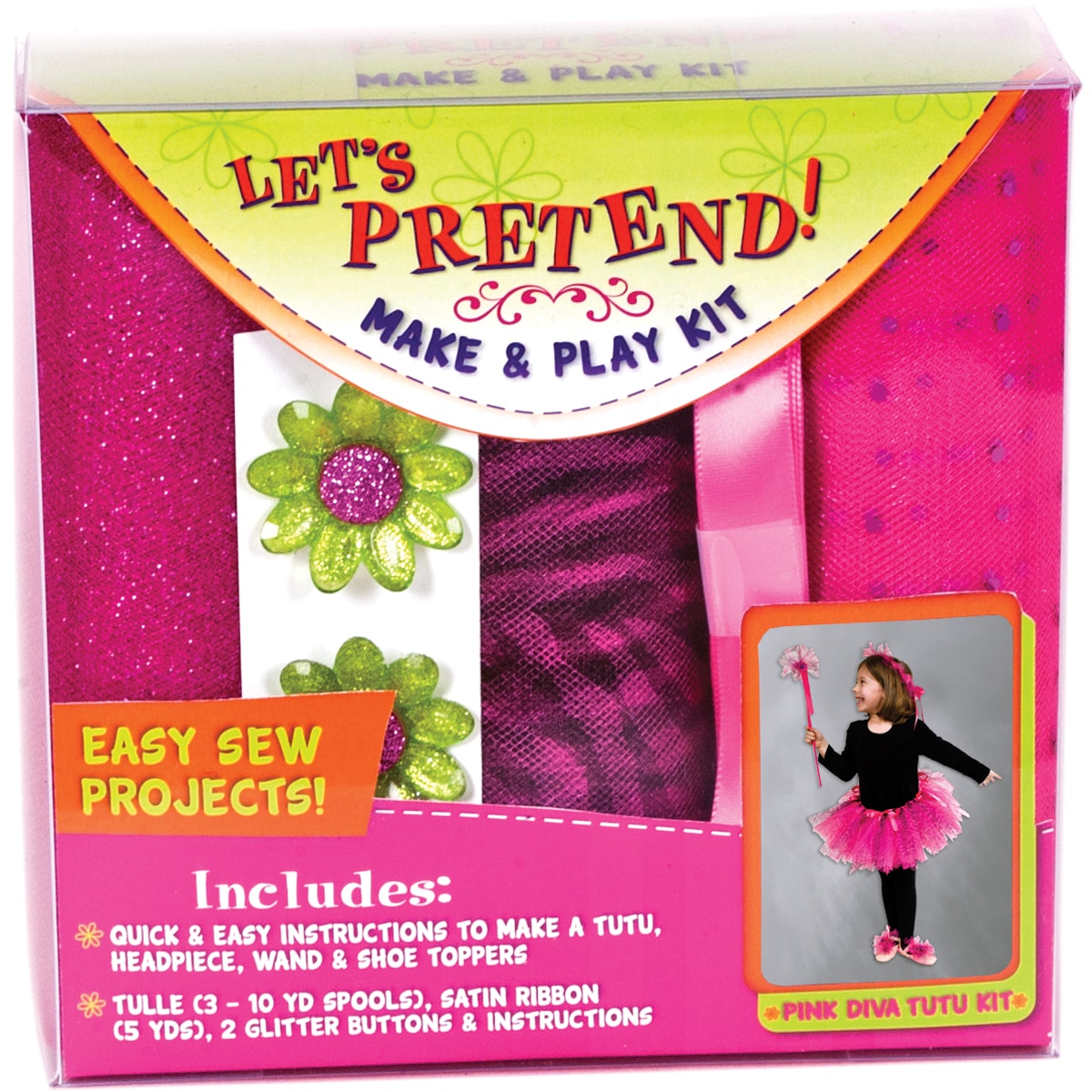 Lets Pretend Tutu Kit pink (Pink. WARNING Choking hazard small parts. Adult supervision required for children under 3 years. Imported. )