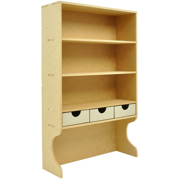 Beyond The Page MDF Upright Shelves With 3 Drawers20.5"X12.5"X4.25