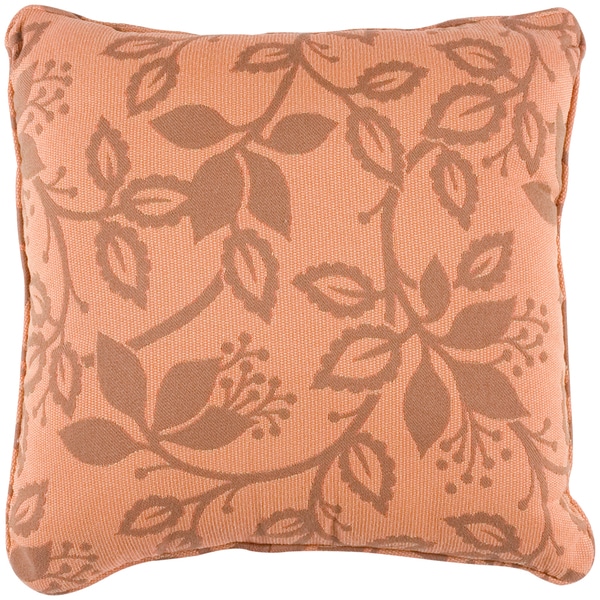 Beautiful Lydia Orange Floral Indoor/Outdoor Decorative Pillow