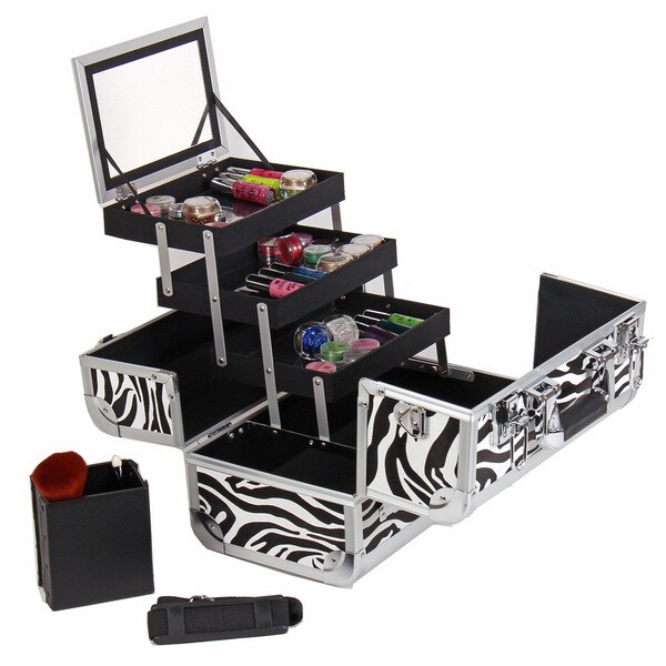 Shop Shany Zebra Premium Makeup Train Case Free Shipping Today