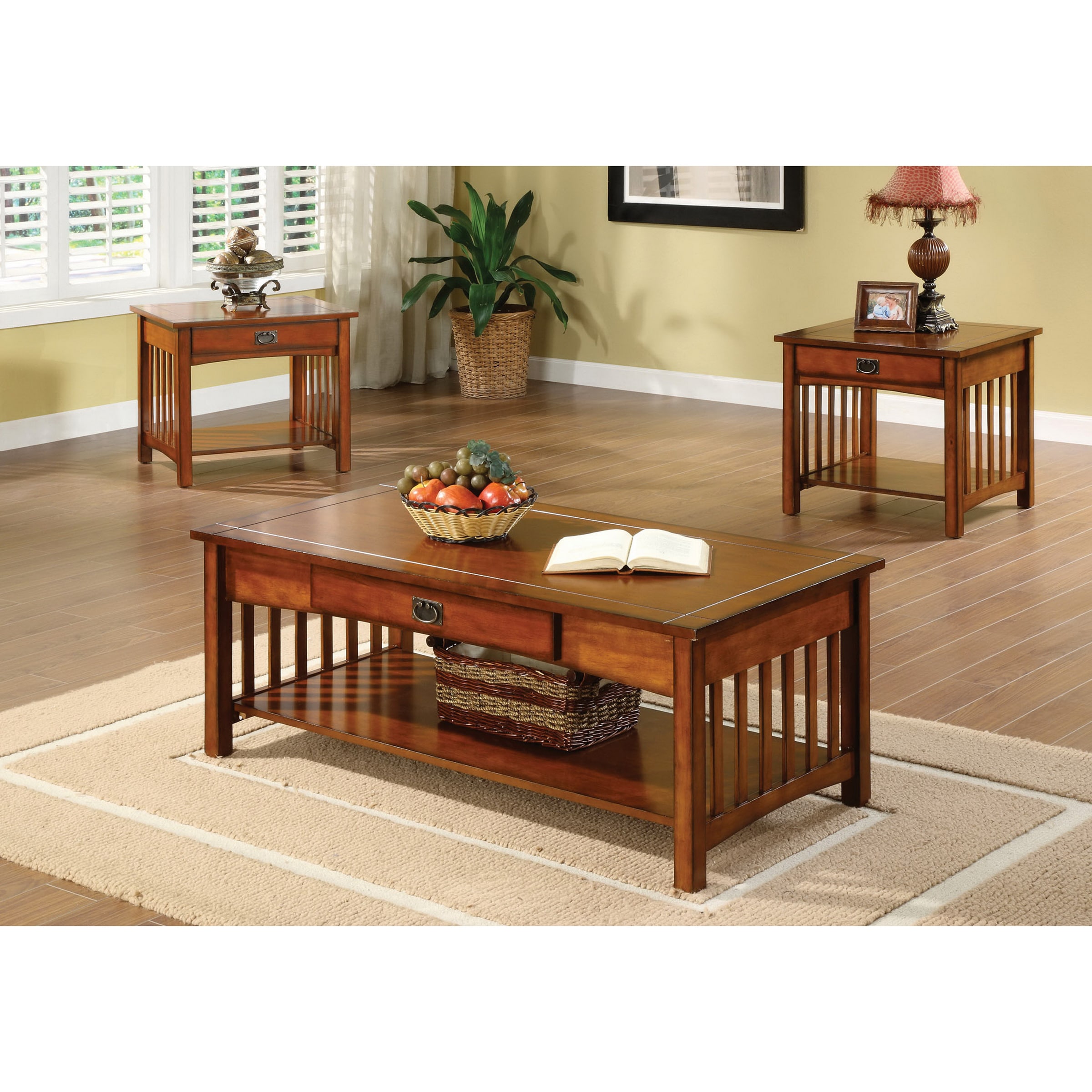 Oak Coffee And End Table Sets