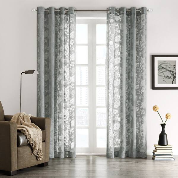 Shop Madison Park Chace Burnout Paisley Print Sheer Curtain