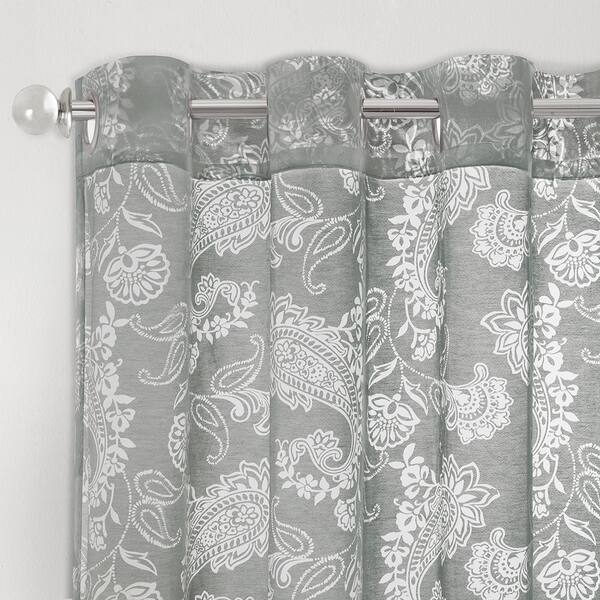 Shop Madison Park Chace Burnout Paisley Print Sheer Curtain