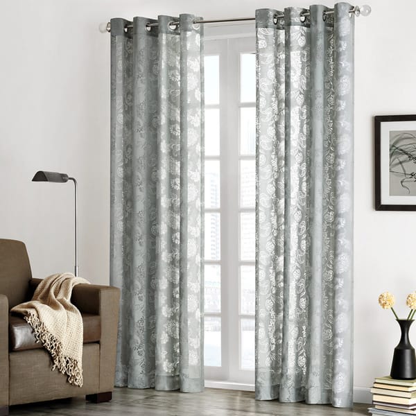 Shop Madison Park Chace Burnout Paisley Print Sheer Curtain