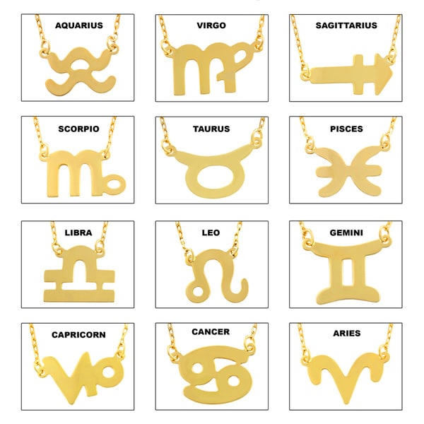 Fremada 10 Karat Yellow Gold Zodiac Sign Necklace (18 inch) Gold Necklaces